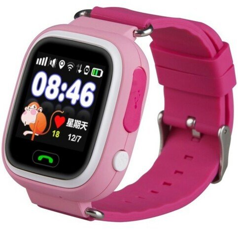 Ceas Smartwatch cu GPS Copii iUni Kid100, Touchscreen, Bluetooth, Telefon incorporat, Buton SOS, Roz