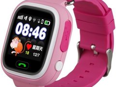 Ceas Smartwatch cu GPS Copii iUni Kid100, Touchscreen, Bluetooth, Telefon incorporat, Buton SOS, Roz